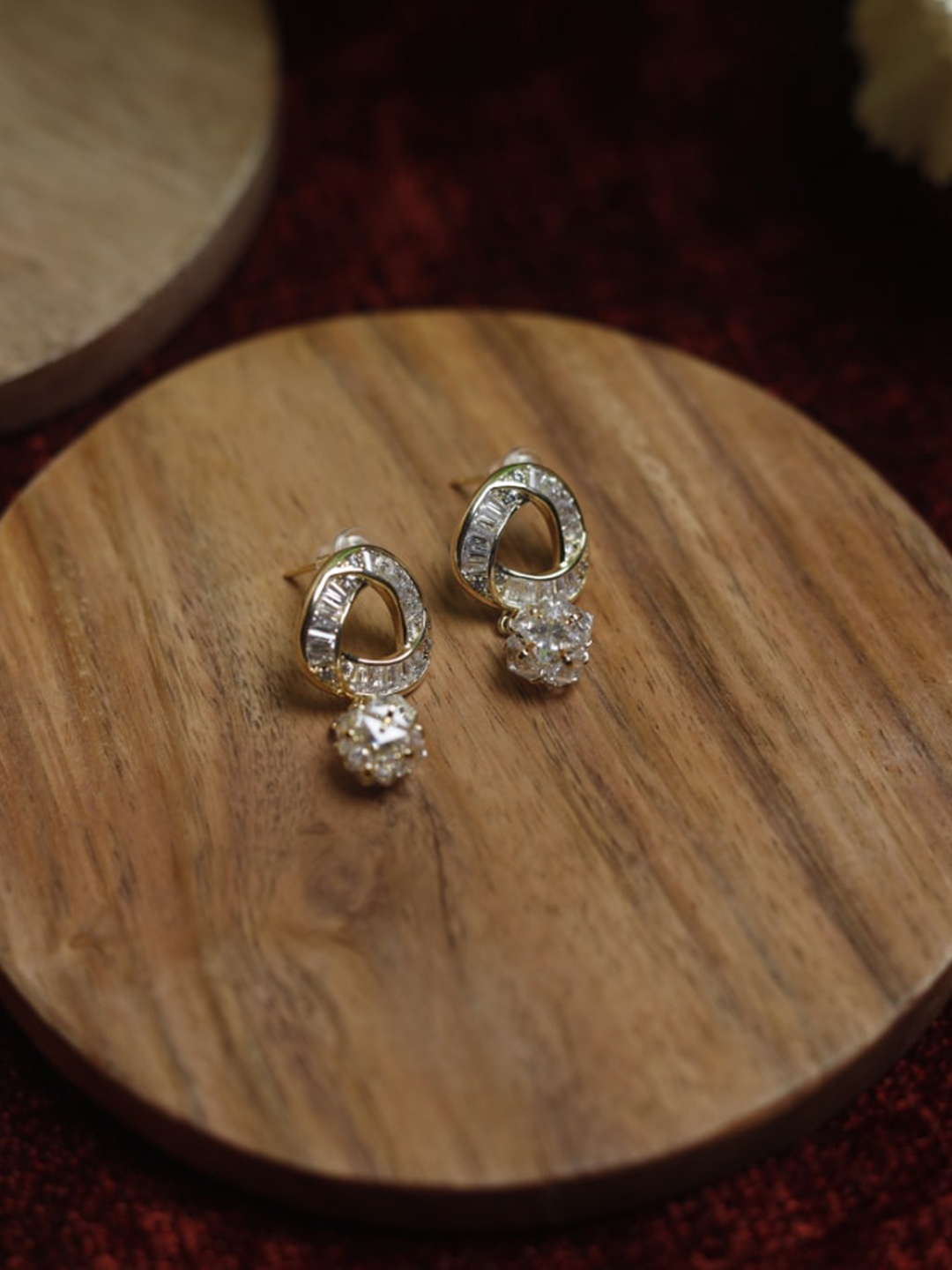 

Maansh Gold-Plated Contemporary Drop Earrings