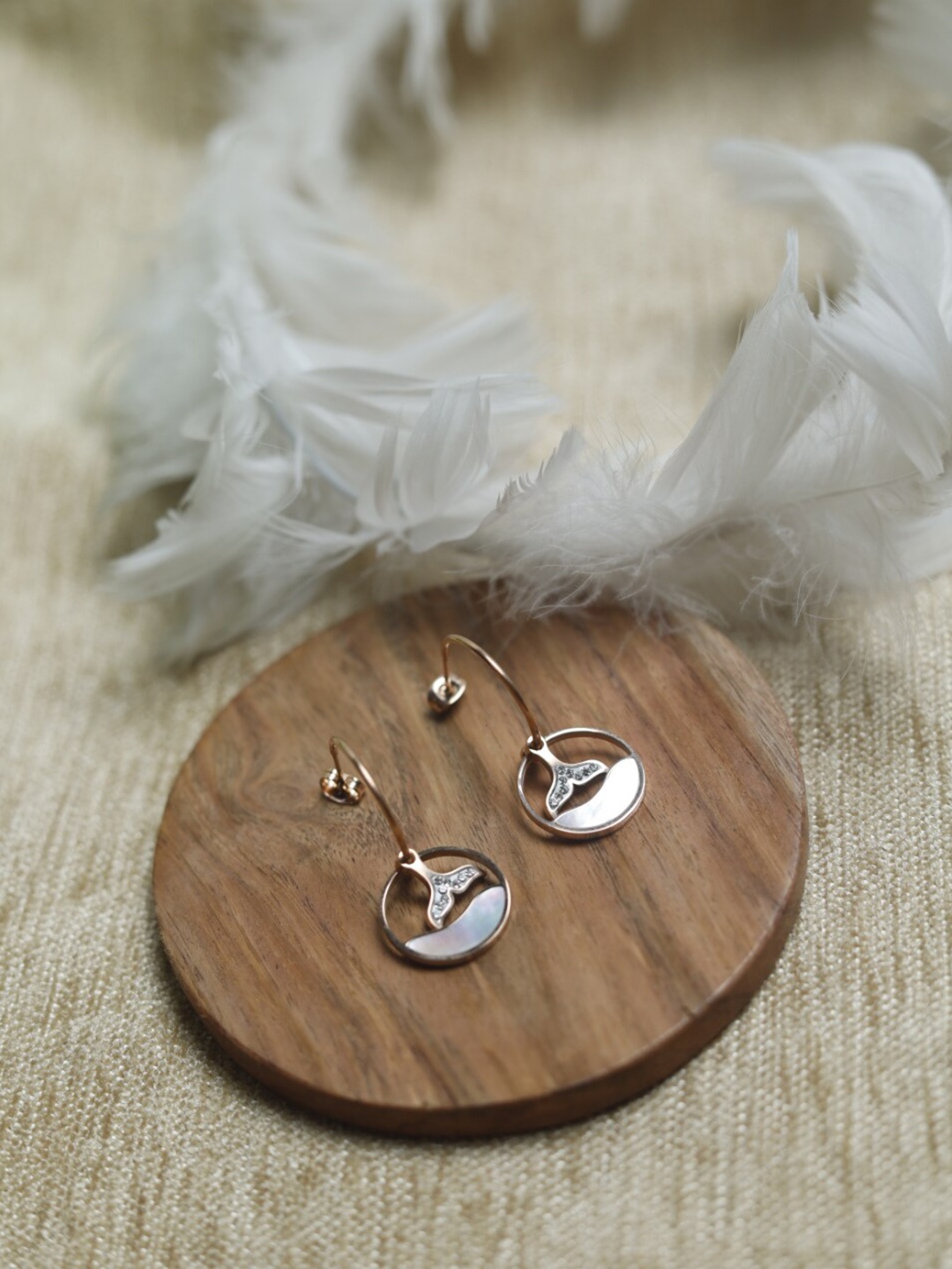 

Maansh Rose Gold Plated Stainless Steel Contemporary Drop Earrings