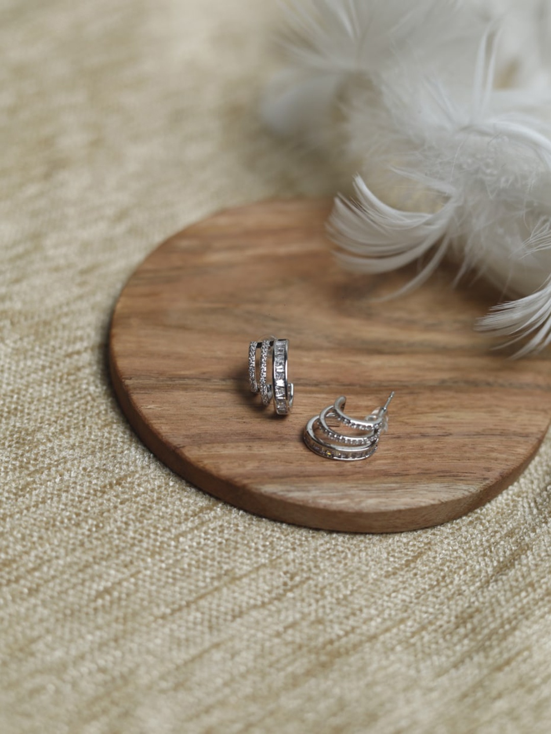 

Maansh Silver Plated Stainless Steel Contemporary Studs Earrings