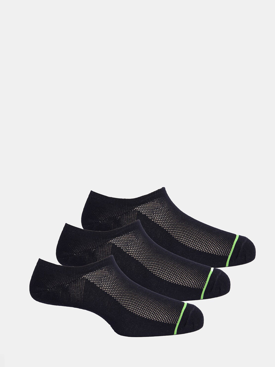 

FREECULTR Unisex Pack Of 3 Patterned Shoe Liner Odour Resistant Socks, Black