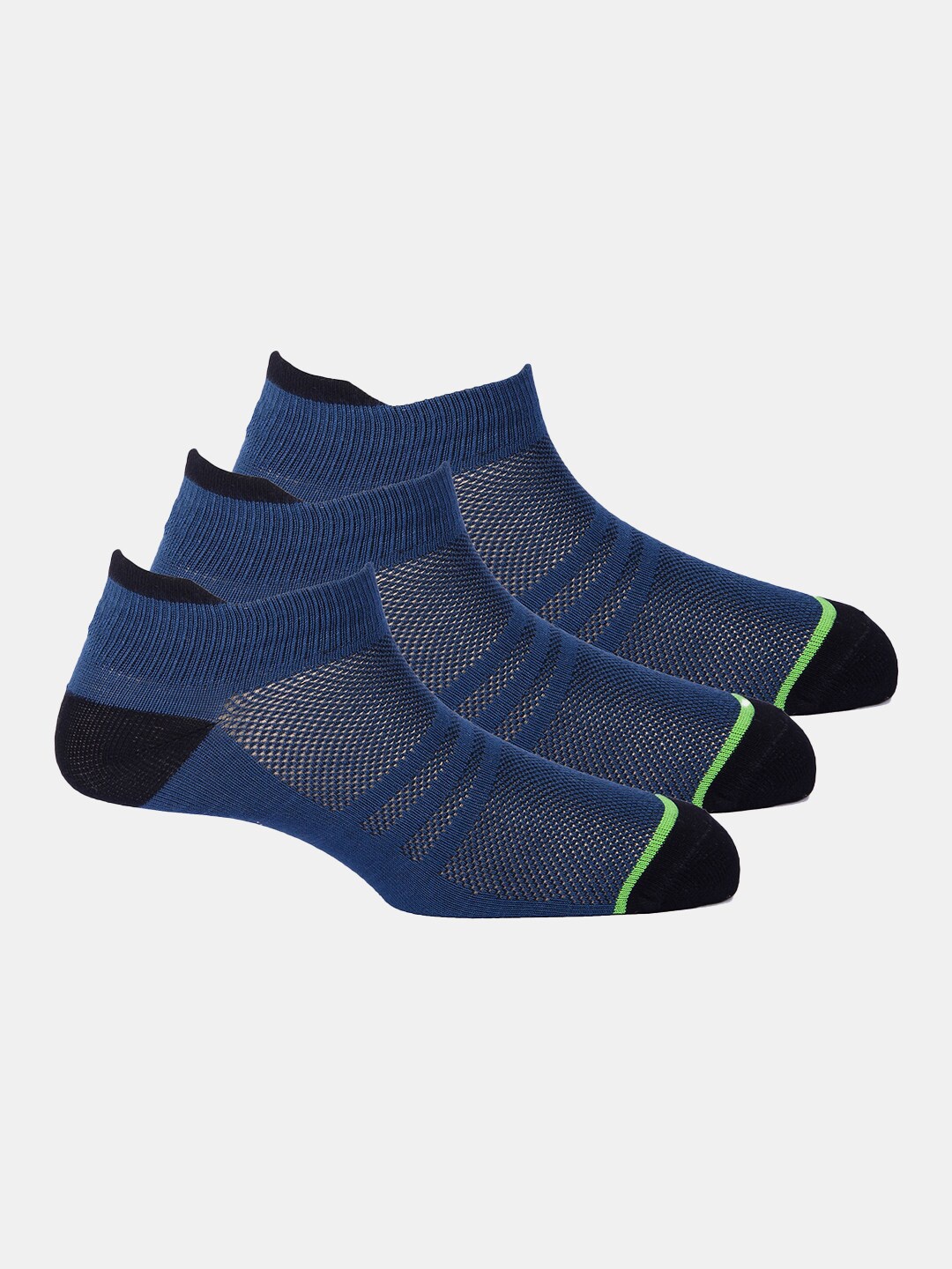 

FREECULTR Unisex Pack Of 3 Patterned Low Cut Odour Resistant Socks, Navy blue