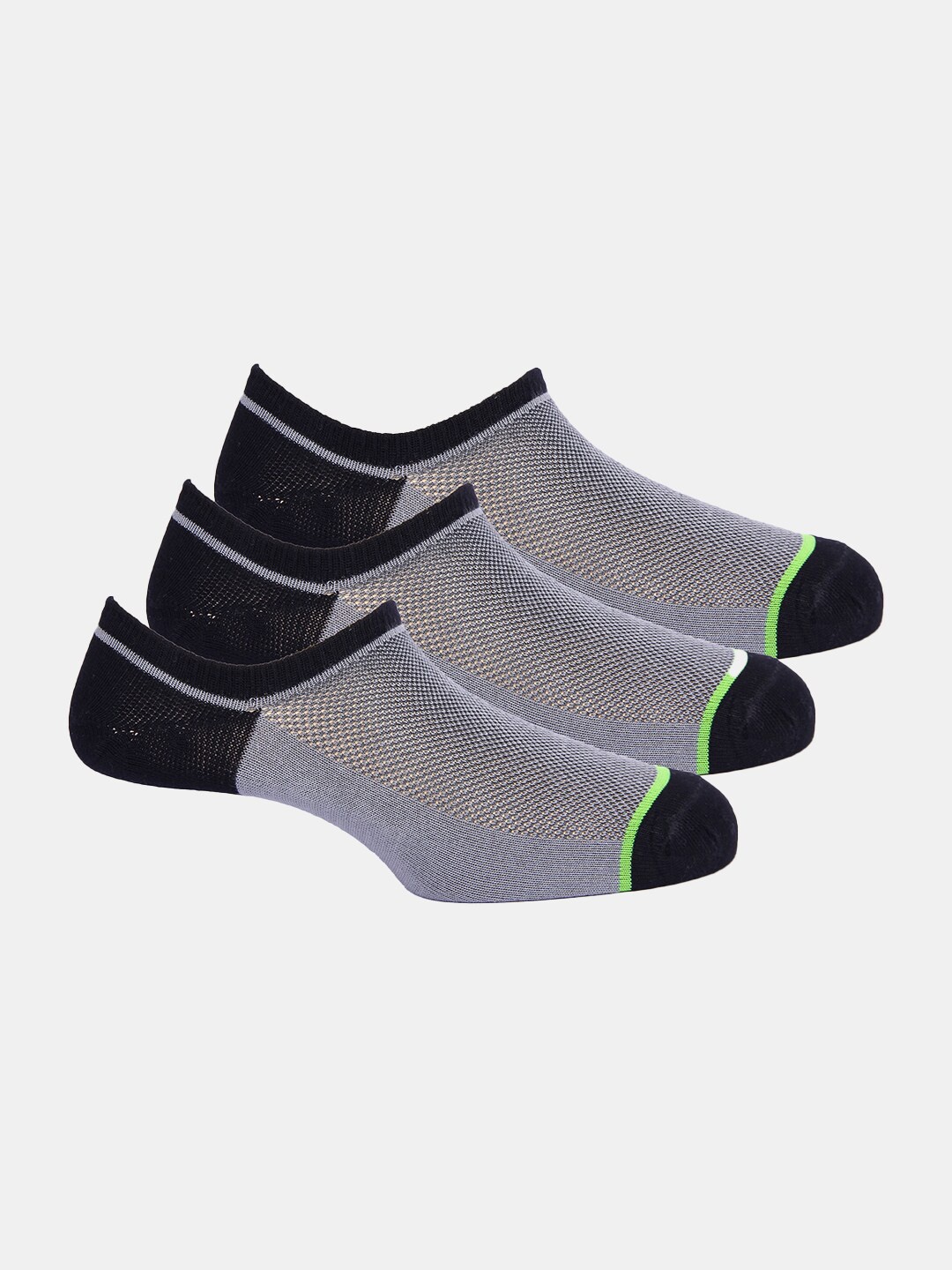 

FREECULTR Unisex Pack Of 3 Odour Resistant Patterned Shoe Liner Bamboo Socks, Grey