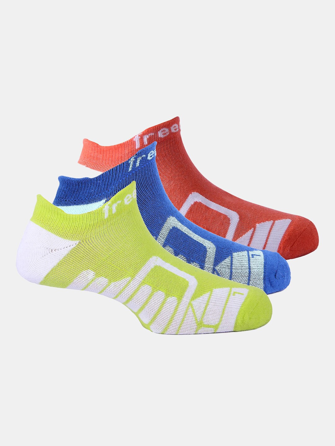

FREECULTR Pack Of 3 Patterned Sports Performance Odour Resistant Socks, Red
