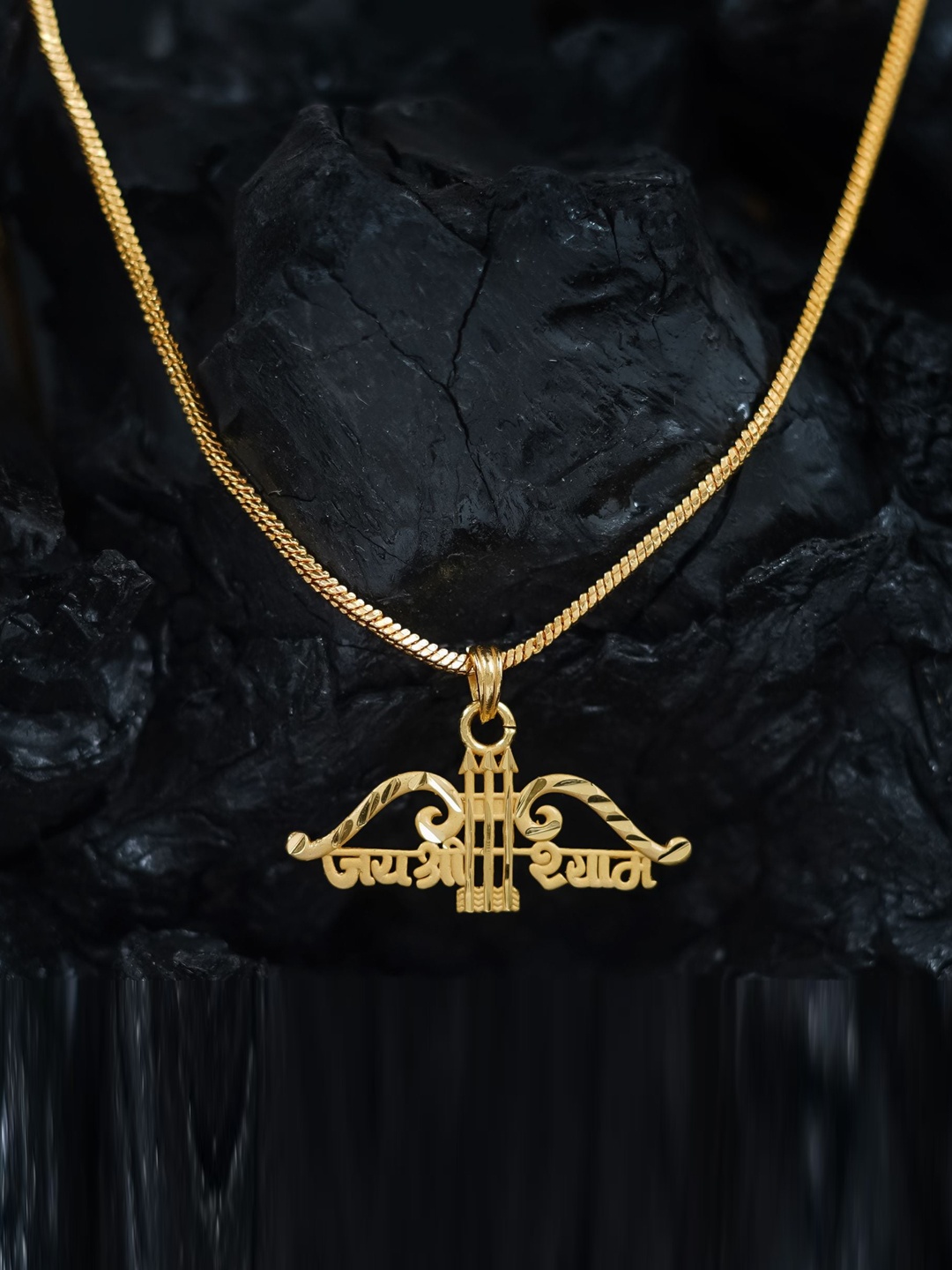 

MANSIYAORANGE Gold Plated Jaishree Shyam Pendant With Chain