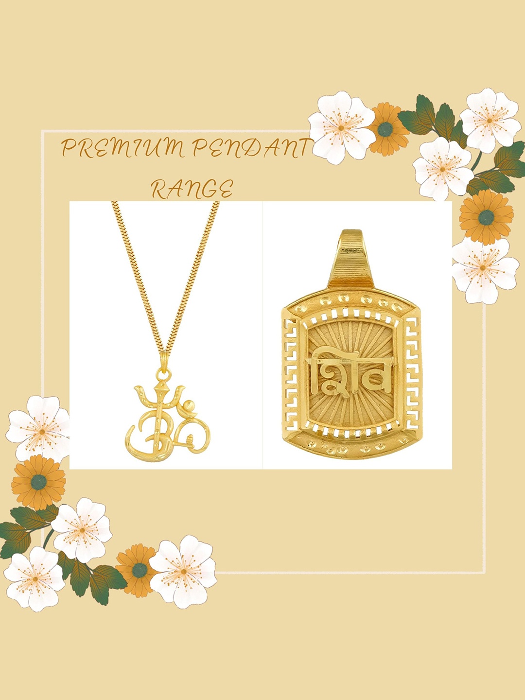 

MANSIYAORANGE Set Of 2 Gold-plated Pendants With Chain