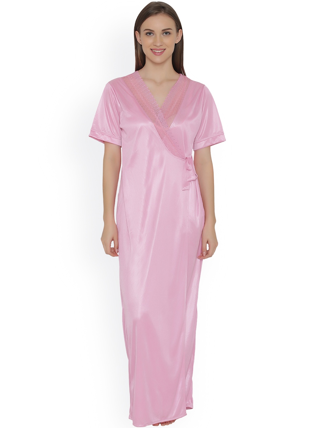 

Clovia Women Pink Robe NSM283P62