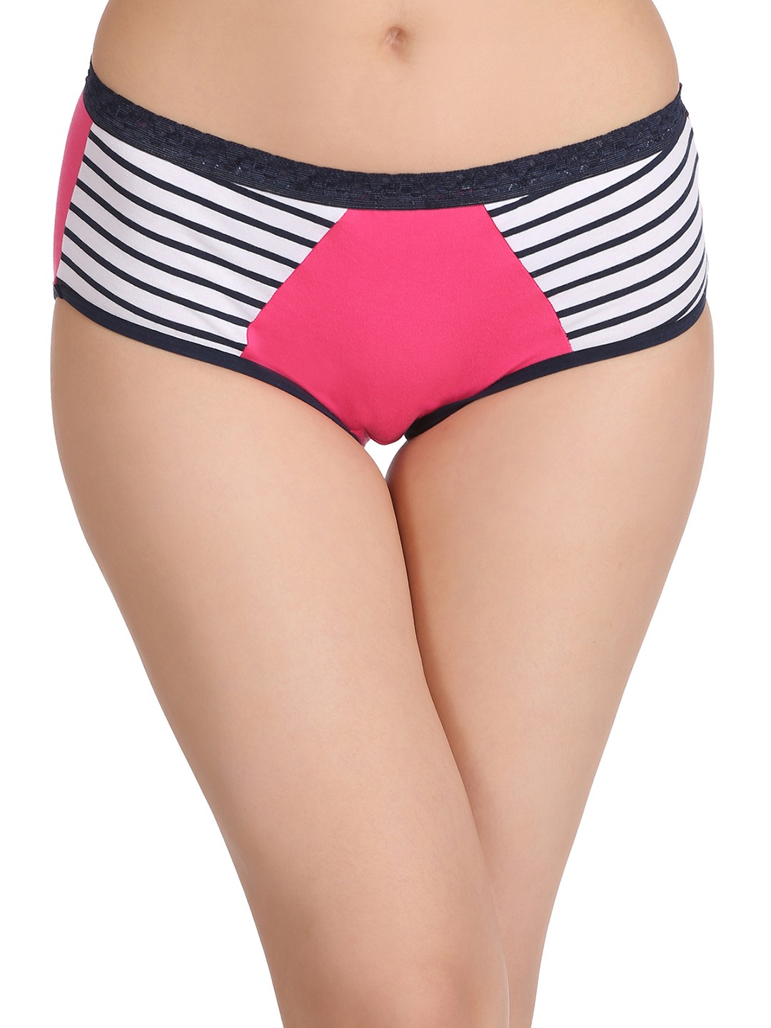 

Clovia Women Mid Waist Hipster Panty With Striped Wings PN2219P22, Pink