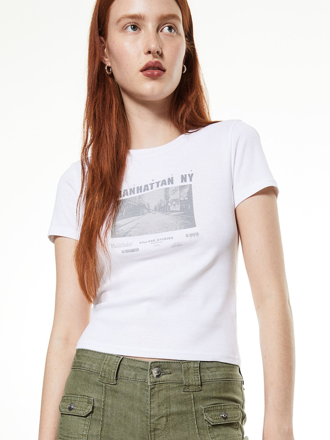 

H&M Fitted Cotton Top, White
