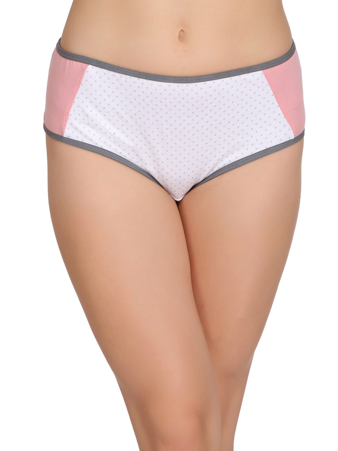 

Clovia Women White And Pink Polka Dot Hipster PN1956P22