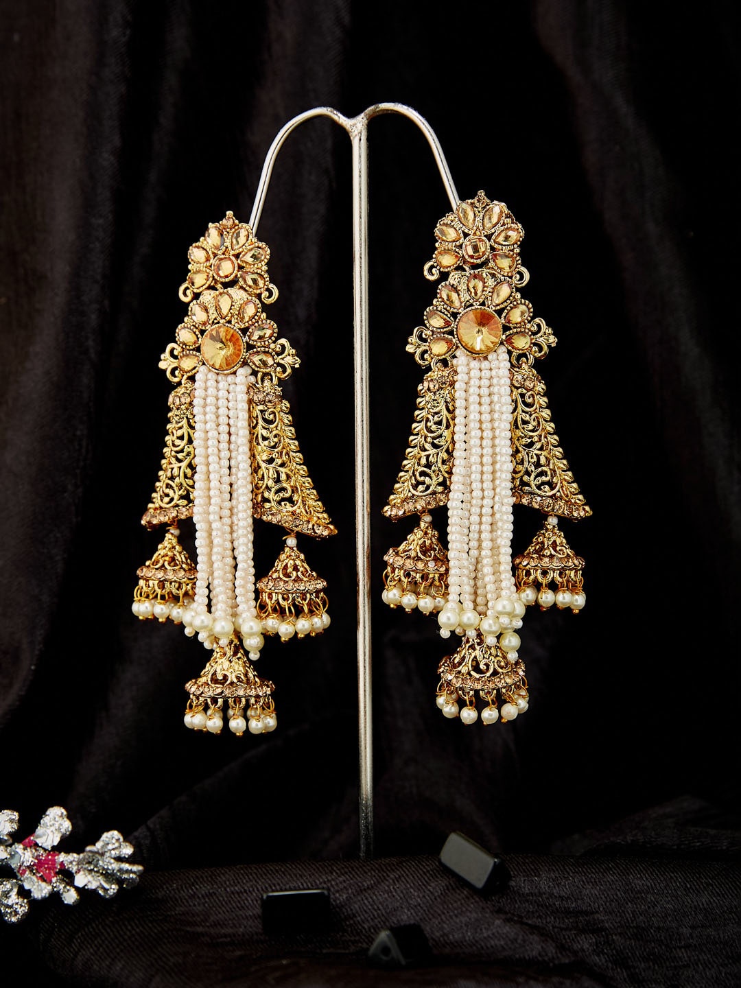 

ATIBELLE Copper Plated Beaded Dome Shaped Jhumka