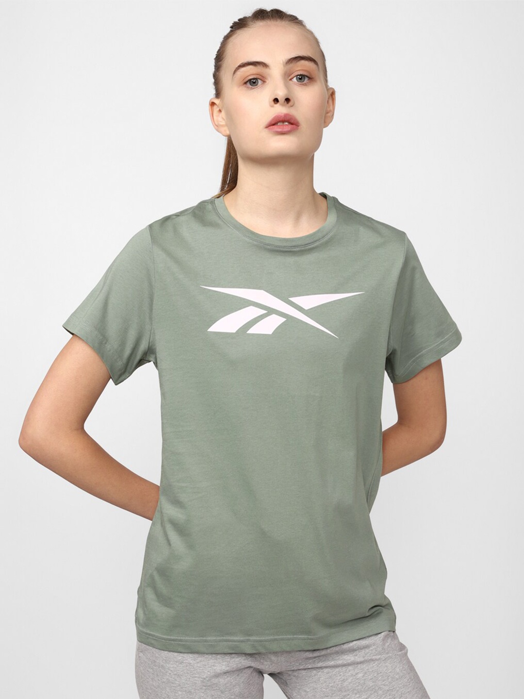 

Reebok Printed Pure Cotton T-Shirt, Green