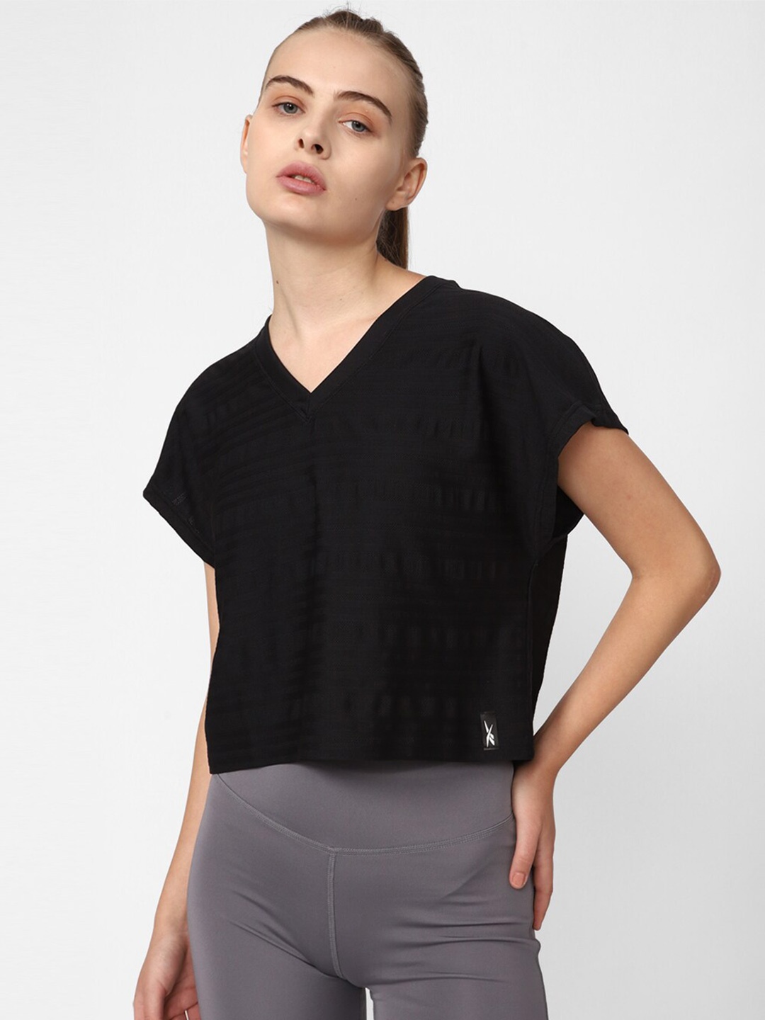 

Reebok Perforated Crop T-Shirt, Black