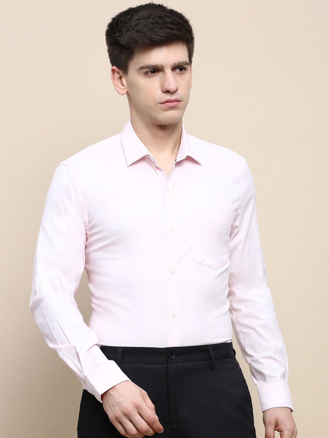 INVICTUS Comfort Slim Fit Opaque Cotton Casual Shirt, Pink
