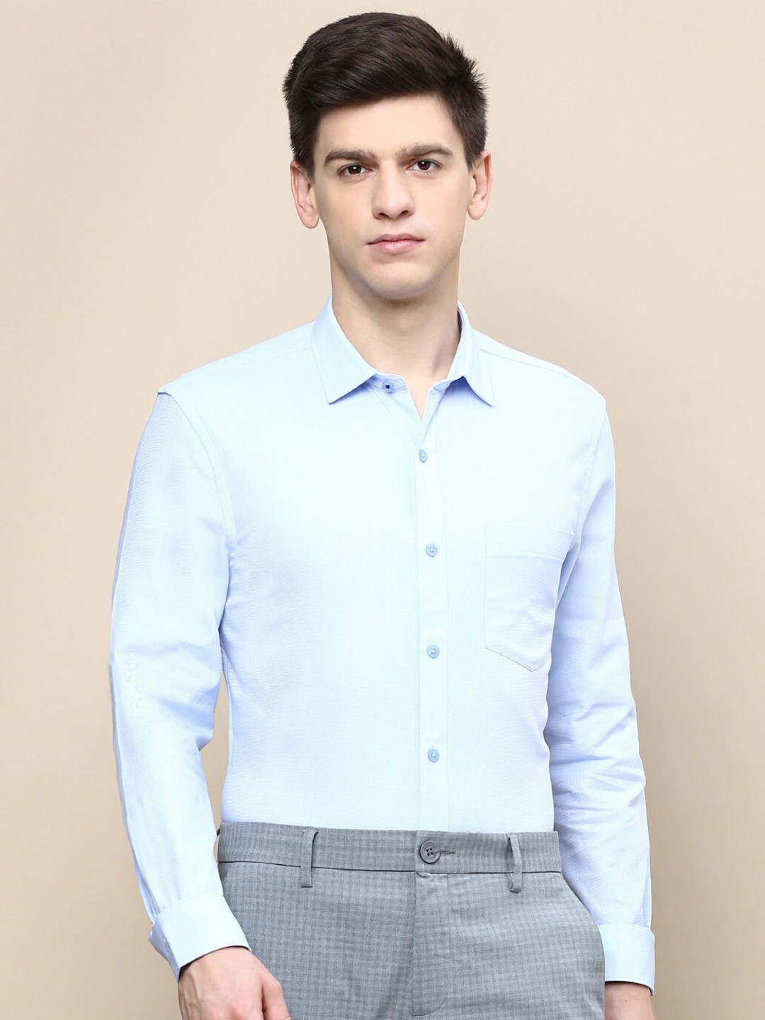 

INVICTUS Standard Slim Fit Cotton Formal Shirt, Blue