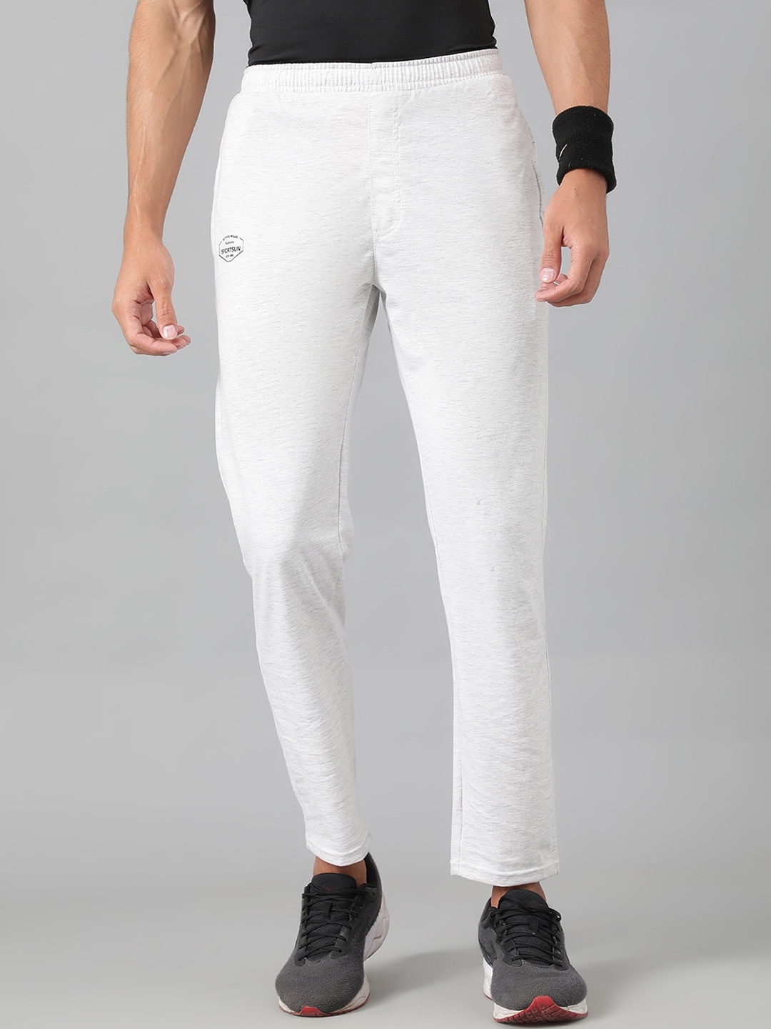 

SPORT SUN Men Mid Rise Sports Track Pants, Grey melange