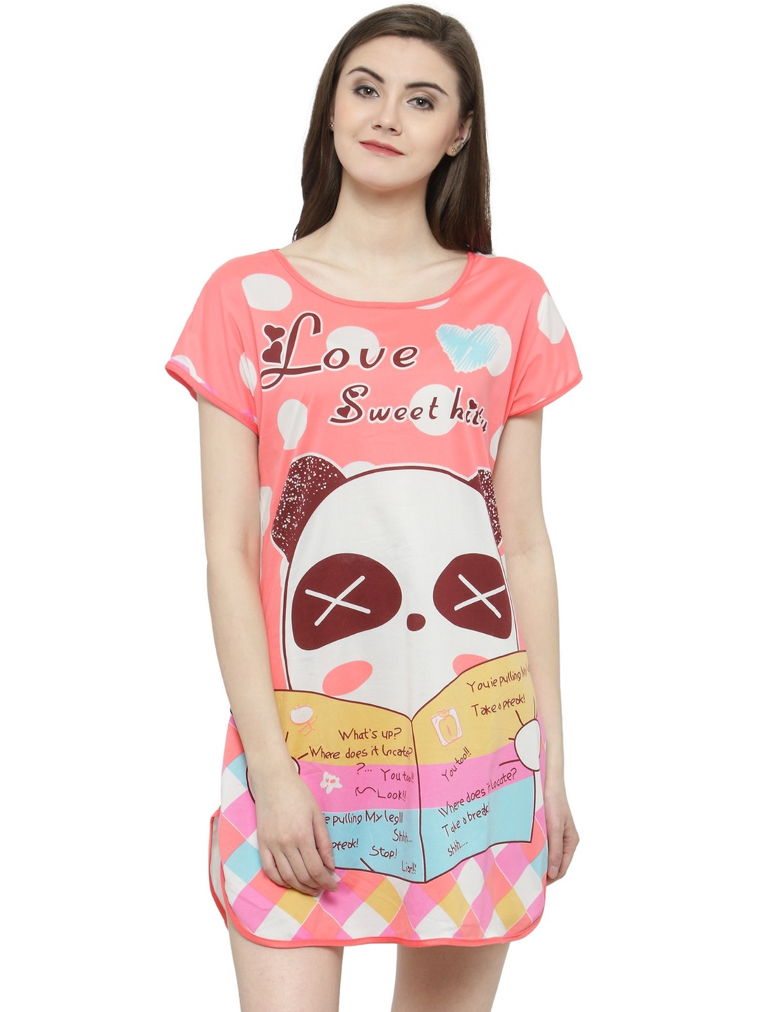 

N-Gal Orange Printed Nightdress NAYN14