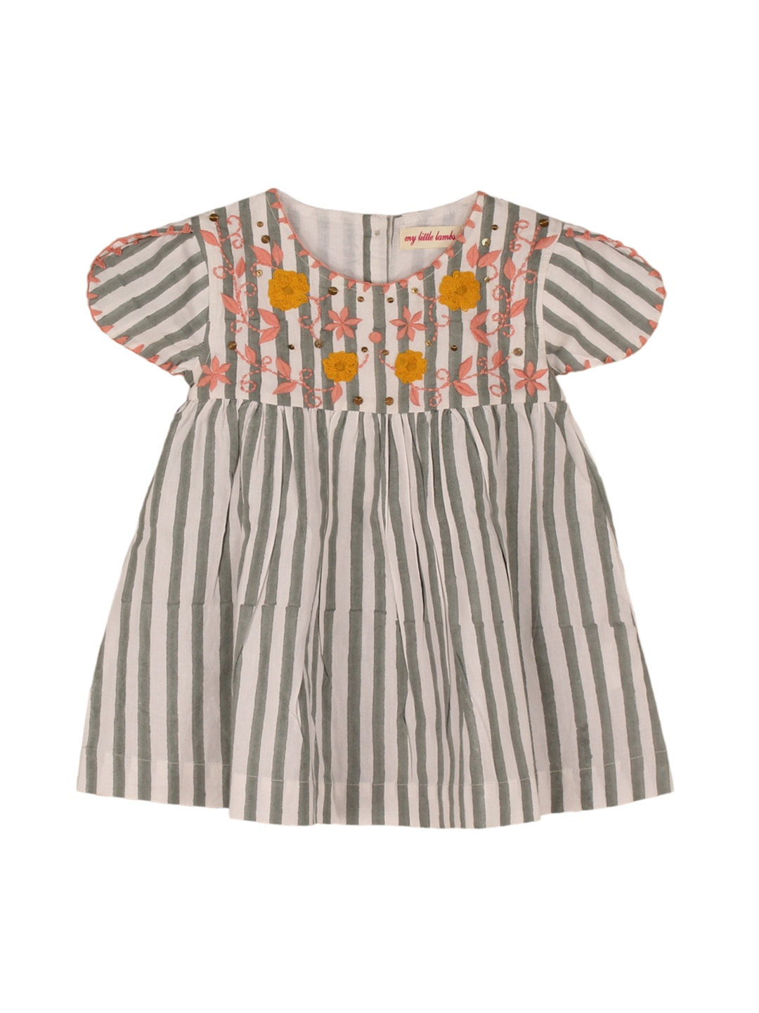 

My Little Lambs Girls Grey Printed Fit and Flare Dress