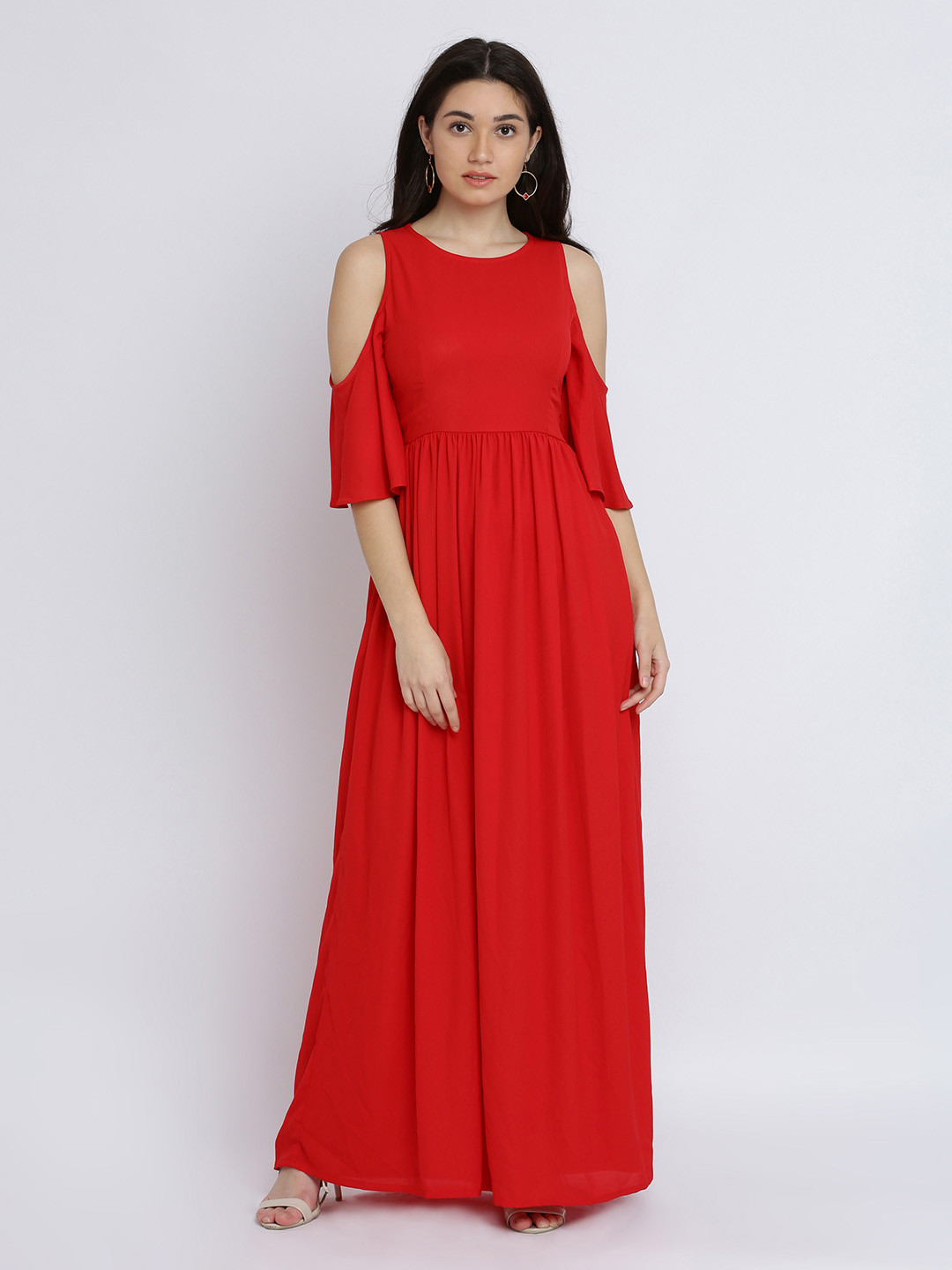 

Miss Chase Women Red Solid Maxi Dress