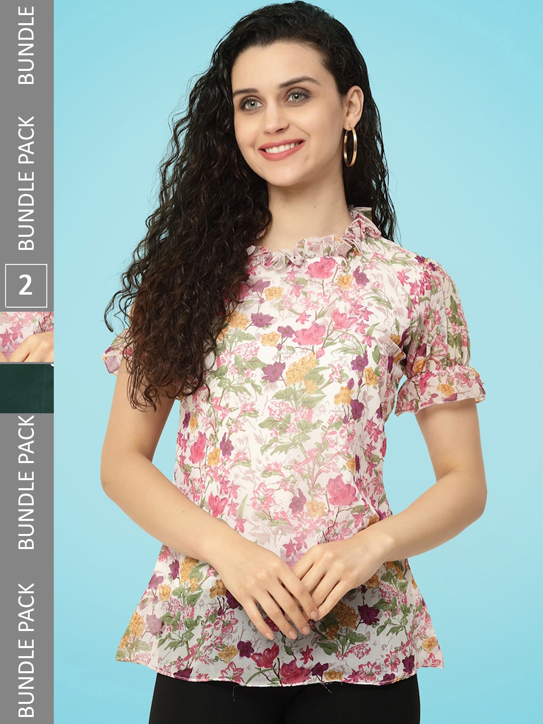 

MISS AYSE Pack Of 2 Georgette Tops, Off white