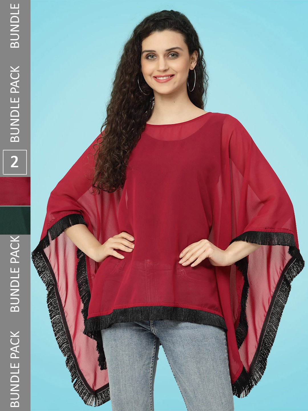 

MISS AYSE Pack Of 2 Regular Top, Maroon