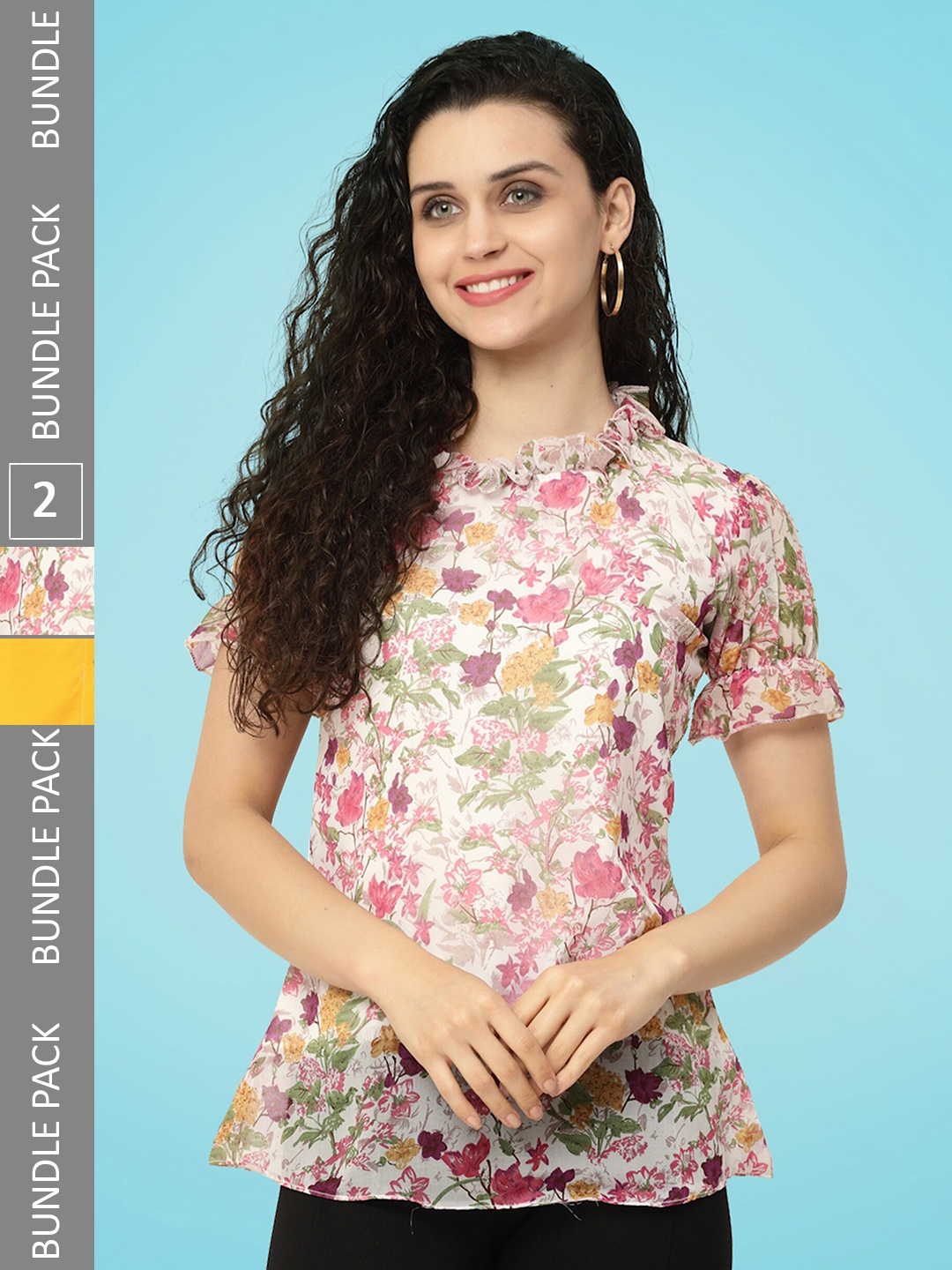 

MISS AYSE Pack Of 2 Crepe Tops, Off white
