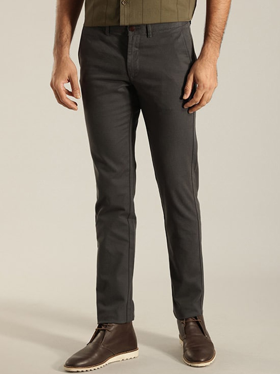 

Indian Terrain Men Brooklyn Slim Fit Chinos, Grey