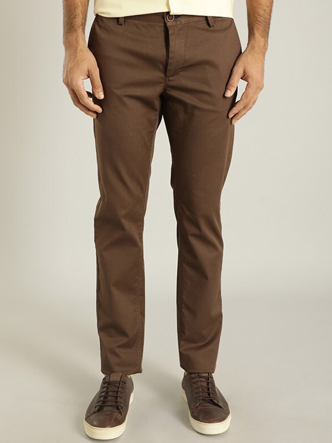 

Indian Terrain Men Brooklyn Slim Fit Chinos Trousers, Brown