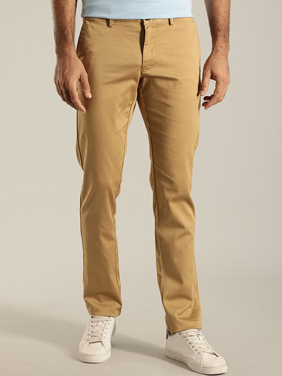 

Indian Terrain Men Brooklyn Slim Fit Trousers, Khaki