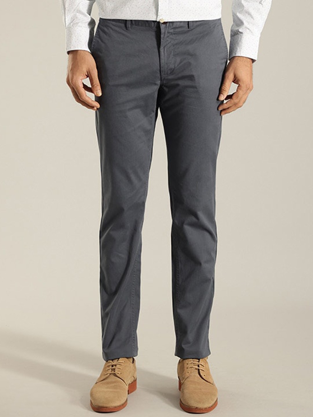 

Indian Terrain Men Brooklyn Slim Fit Trousers, Blue