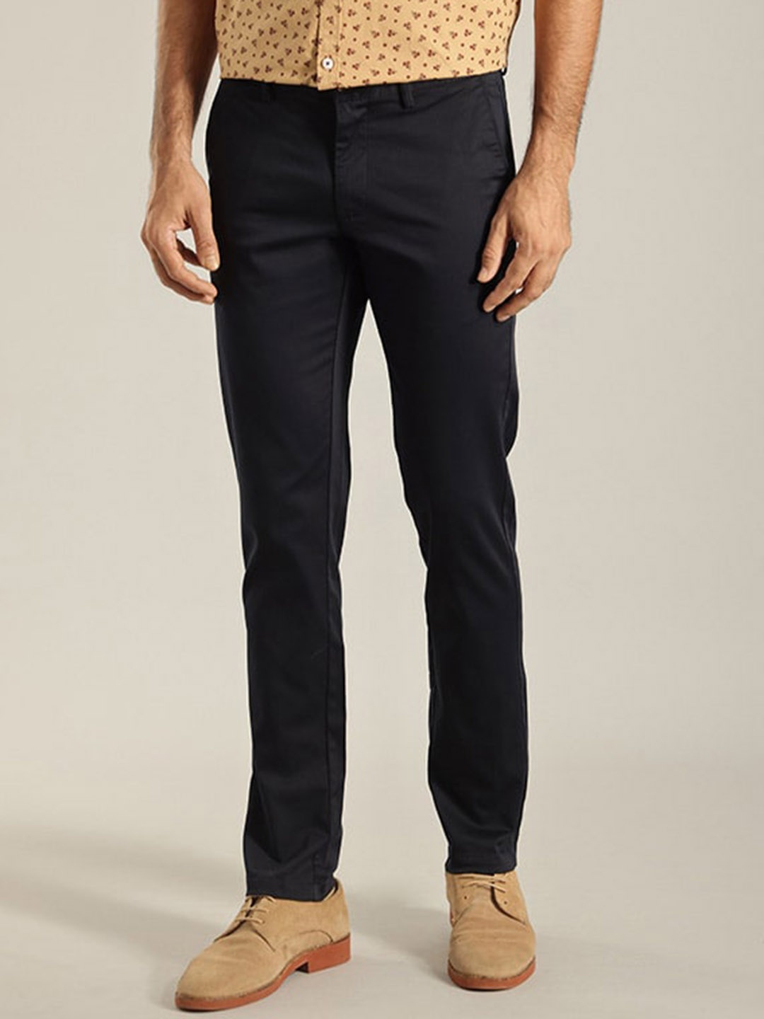 

Indian Terrain Men Brooklyn Slim Fit Chinos, Navy blue
