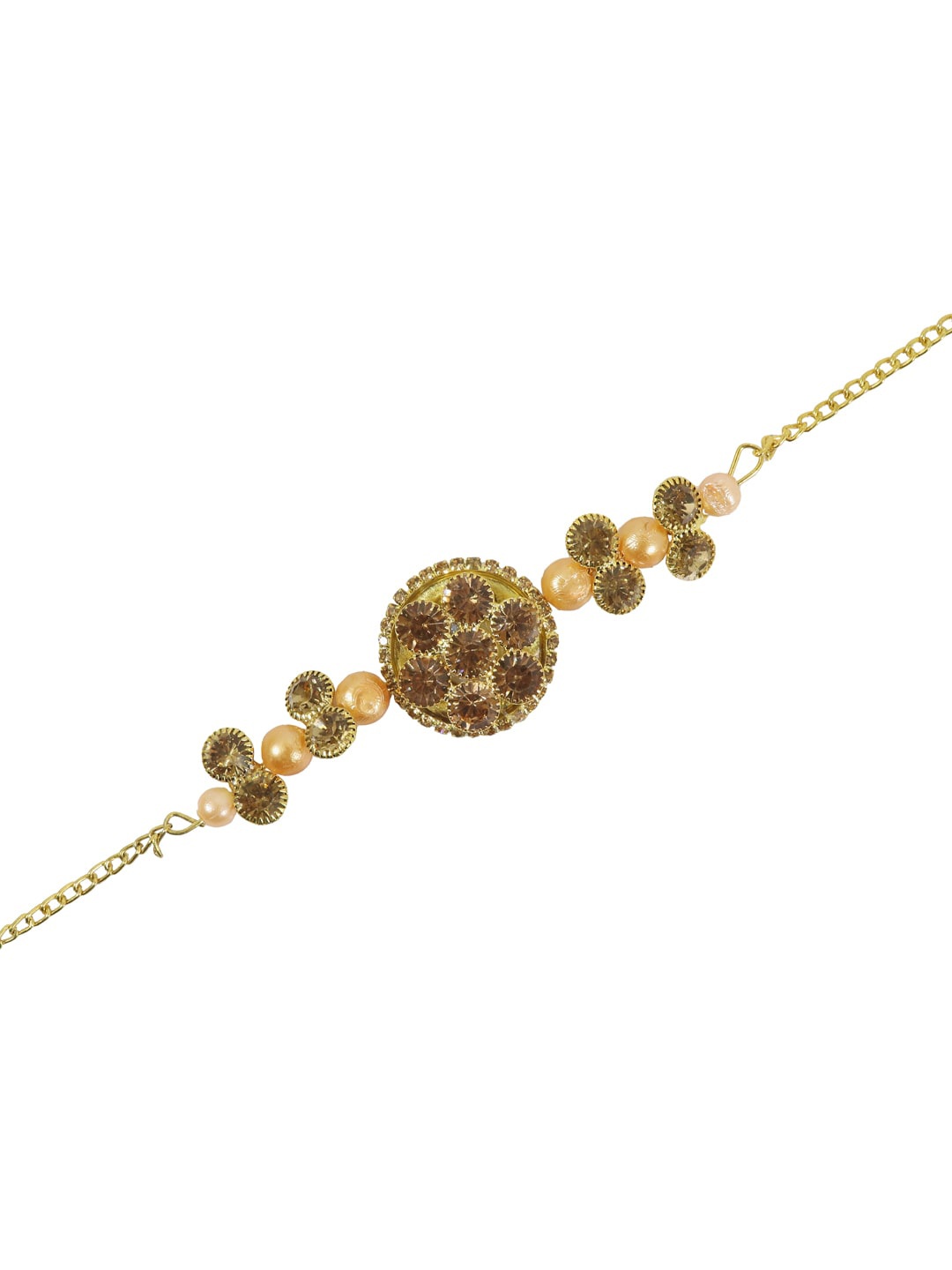 

NMII Men Gold-plated Zircon-studded Bracelet Rakhi