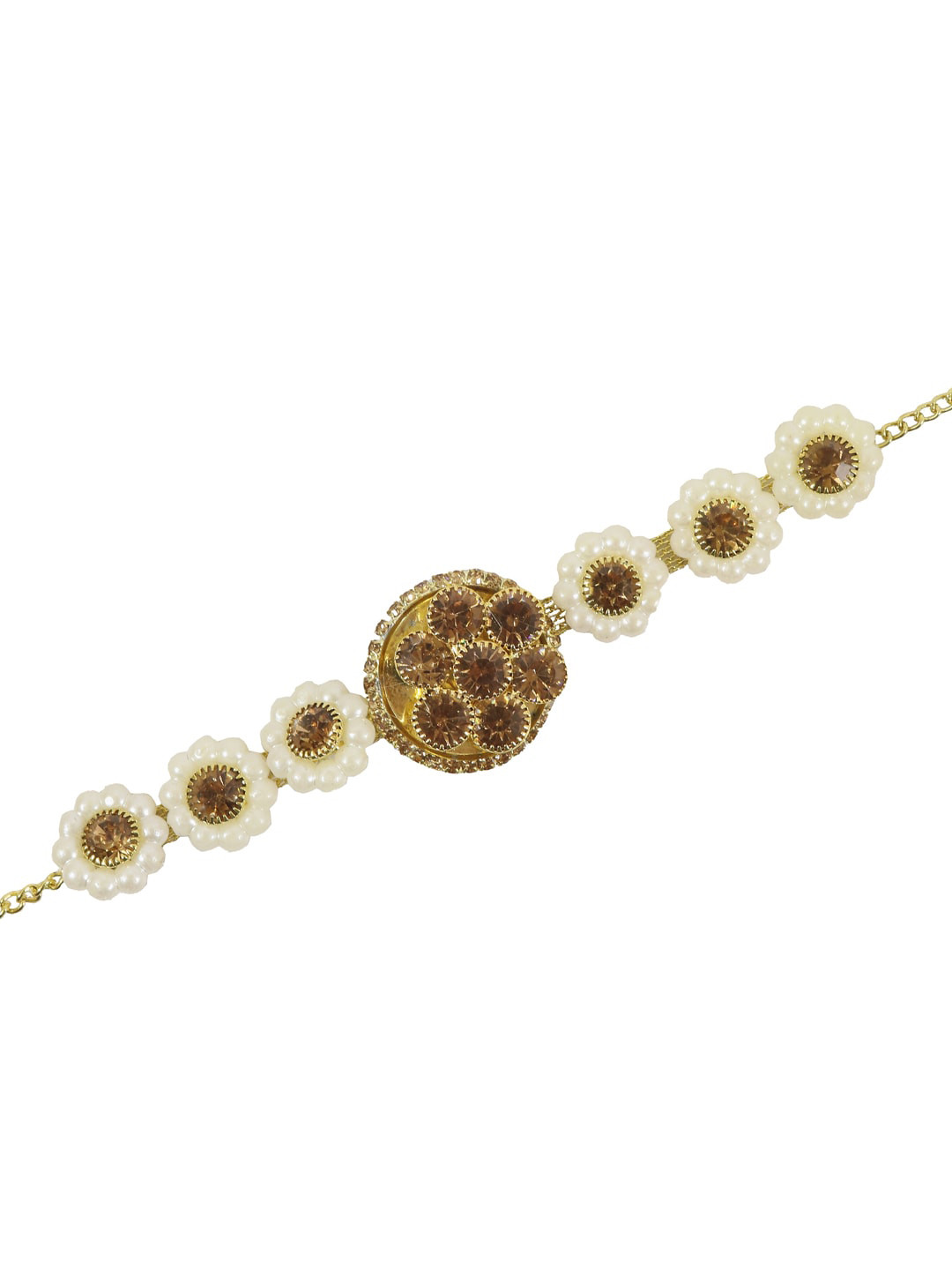 

NMII Men Gold-plated Zircon-studded Bracelet Rakhi