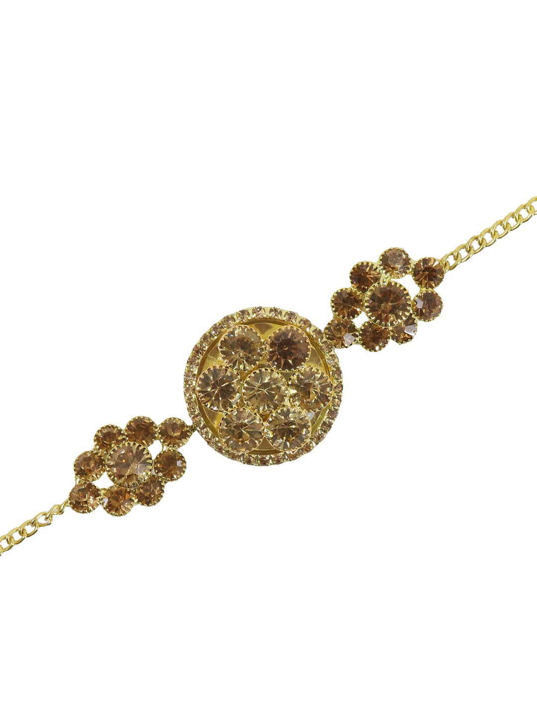 

NMII Men Gold-plated Zircon-studded Bracelet Rakhi