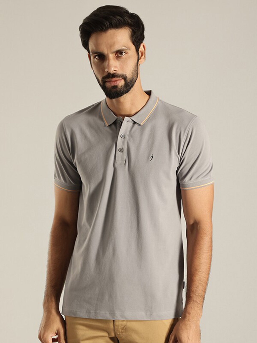 

Indian Terrain Short Sleeves Polo Collar T-Shirt, Grey