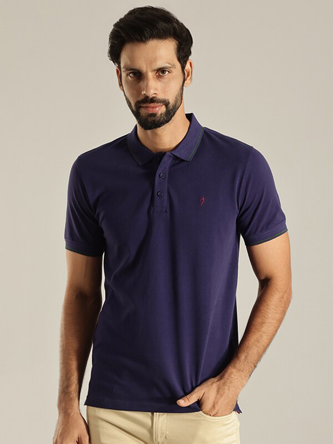 

Indian Terrain Polo Collar Indigo T-Shirt, Navy blue
