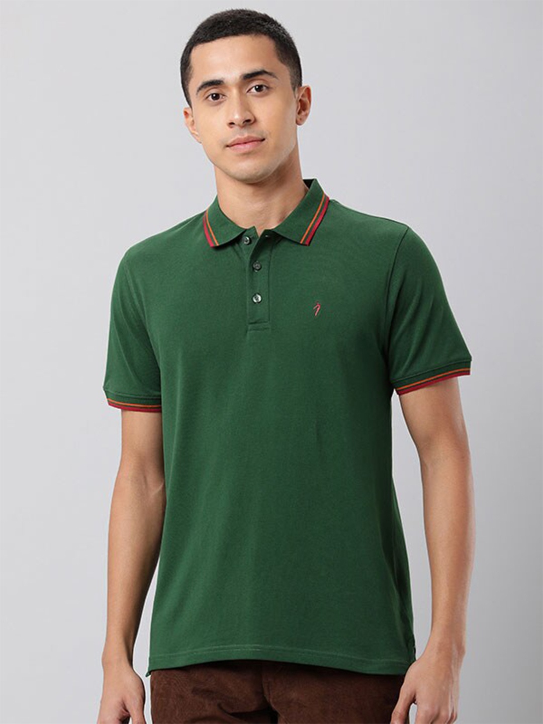 

Indian Terrain Polo Collar Cotton T-shirt, Green