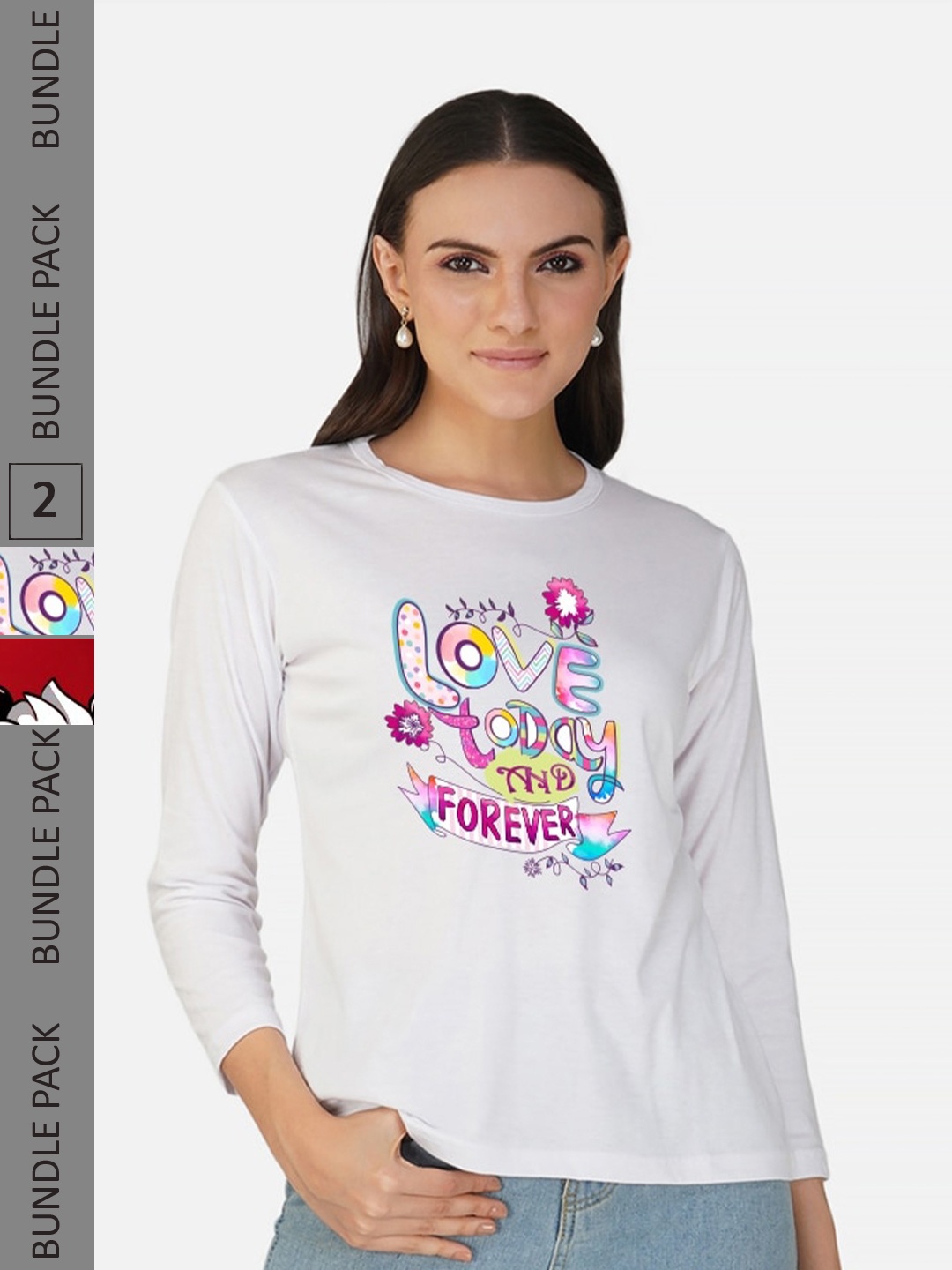 

CHOZI Pack Of 2 Typography Printed Pure Cotton T-shirt, White