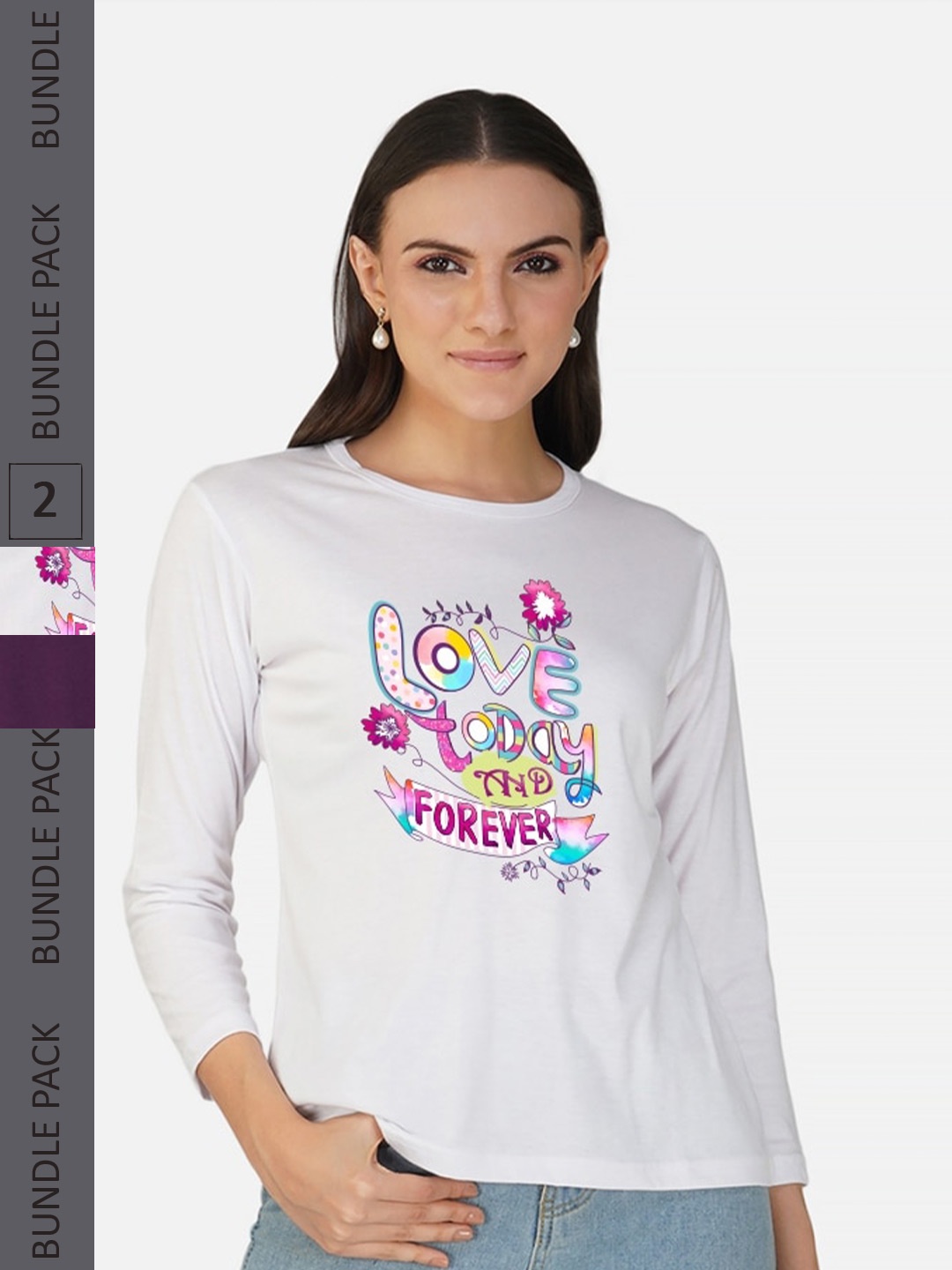 

CHOZI Pack Of 2 Printed Cotton T-shirt, White