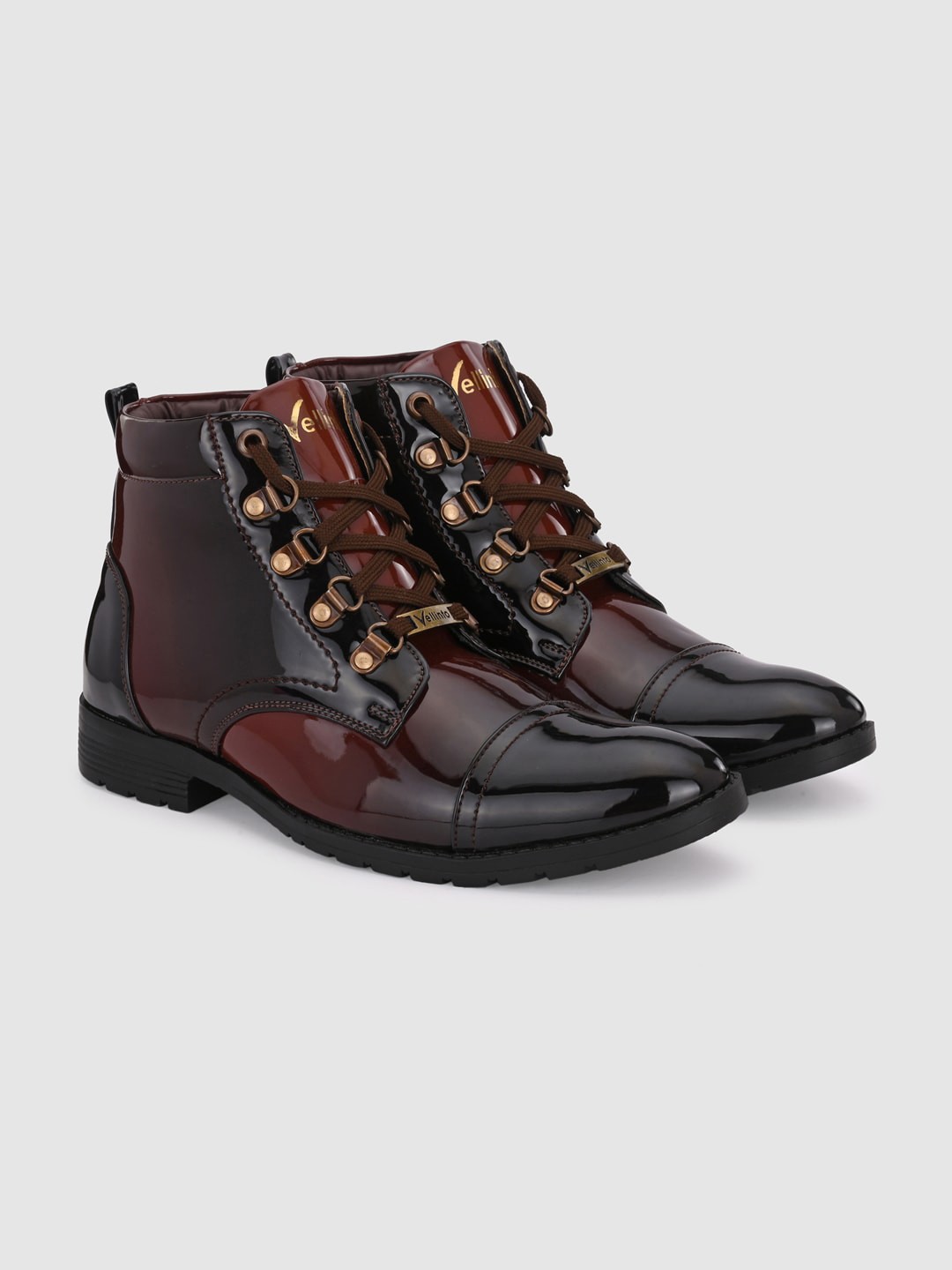 

Vellinto Men Mid-Top Chunky Boots, Red