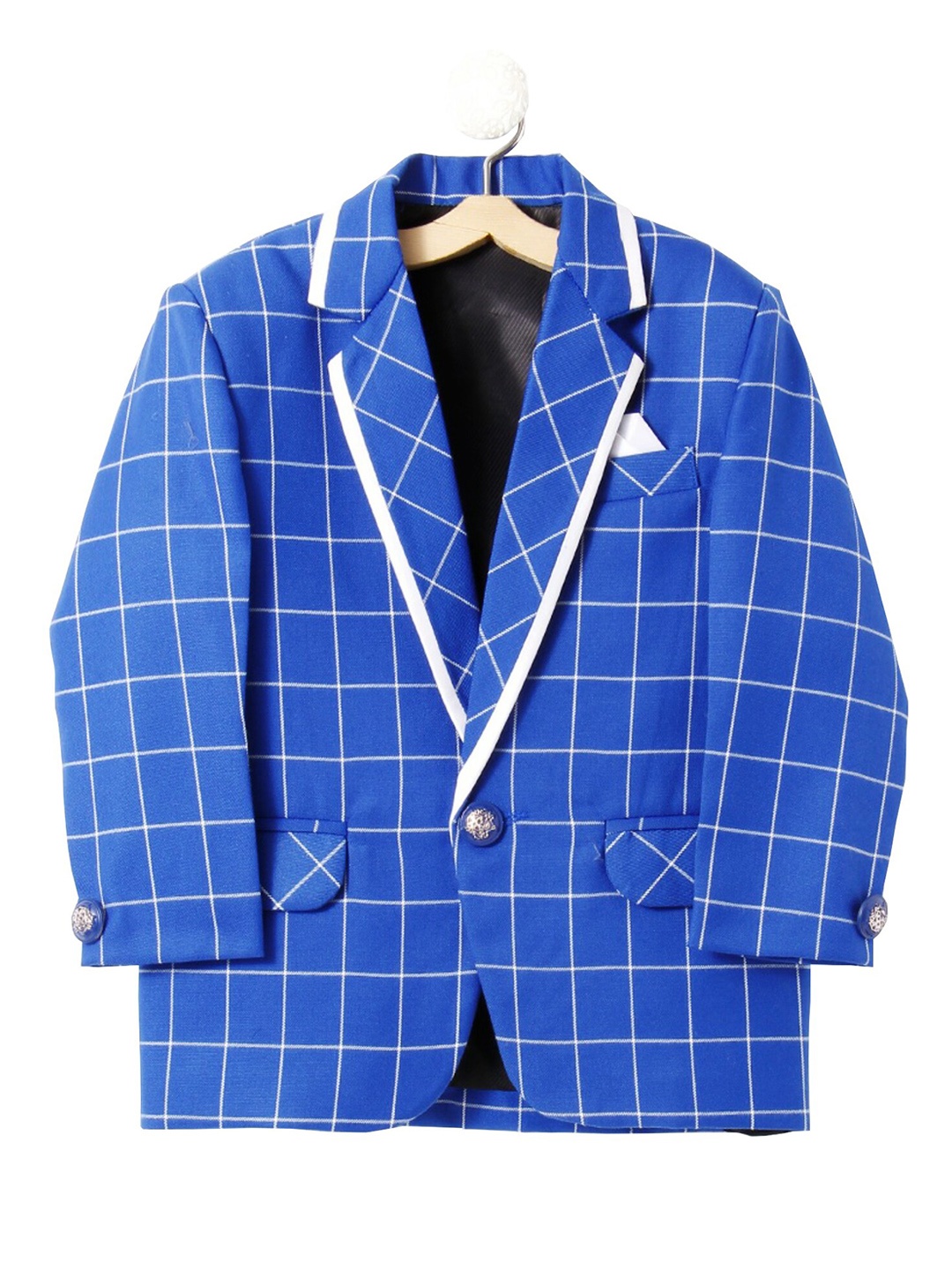 

BAESD Boys Checked Single Breasted Blazer, Blue