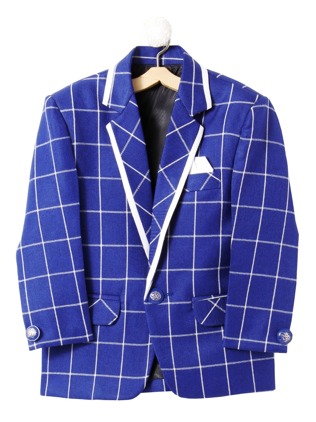 

BAESD Boys Checked Single Breasted Blazer, Blue