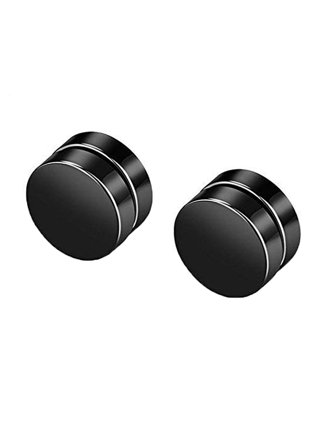 

KRYSTALZ Unisex Circular Studs Earrings, Black