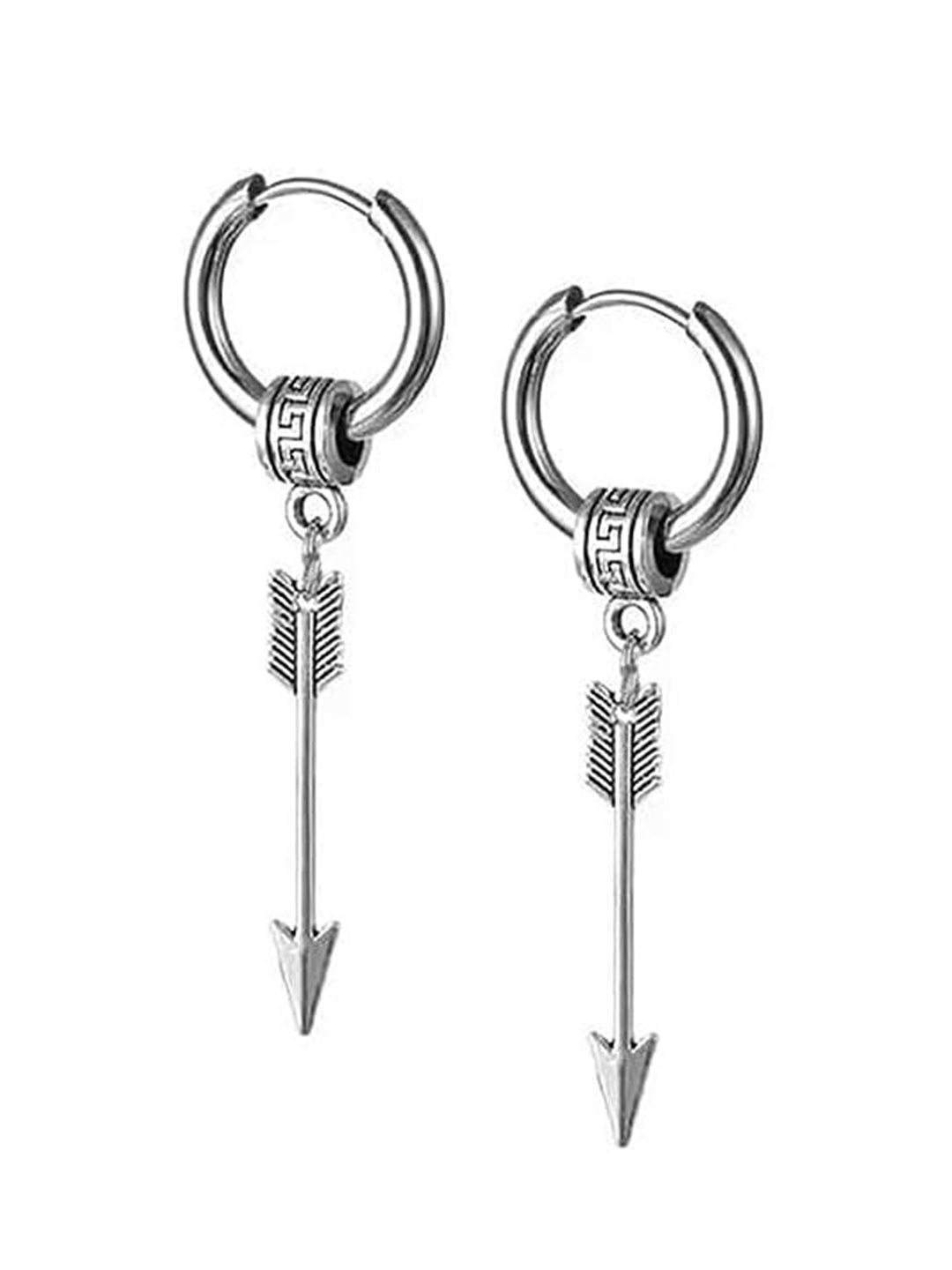 

KRYSTALZ Contemporary Arrow Drop Earrings, Silver