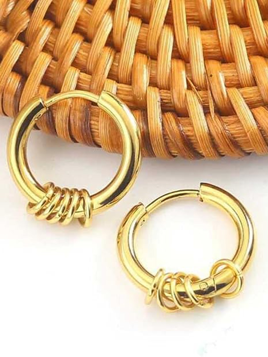 

KRYSTALZ Gold-Plated Circular Hoop Earrings