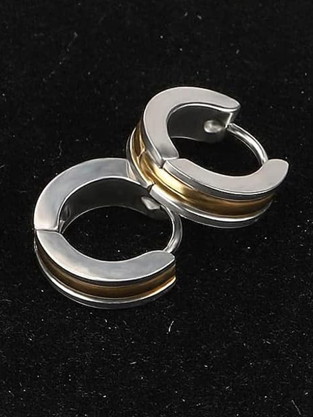

KRYSTALZ Unisex Gold & Silver-Toned Circular Hoop Earrings