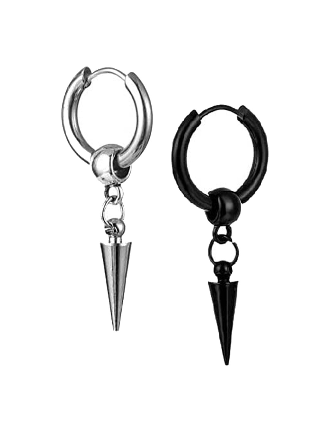 

KRYSTALZ Unisex Triangular Drop Earrings, Silver