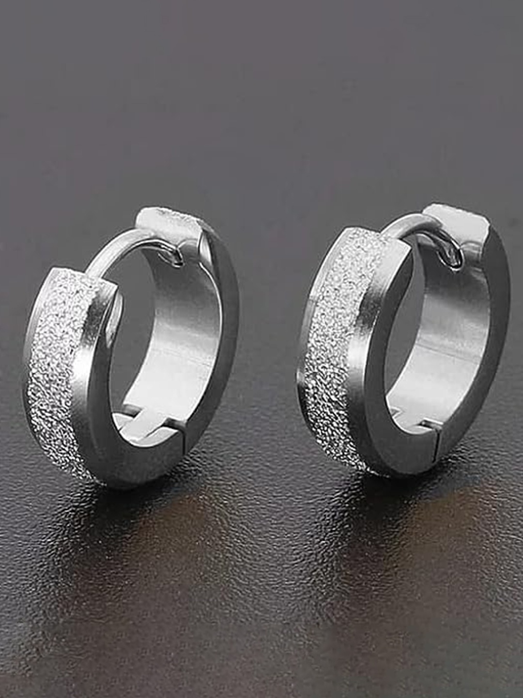 

KRYSTALZ Silver-Toned Circular Hoop Earrings