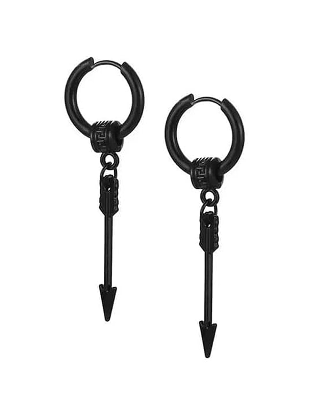

KRYSTALZ Stainless Steel Contemporary Hoop Earrings, Black
