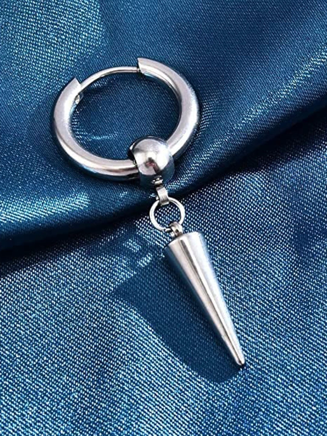 

KRYSTALZ Silver-Toned Triangular Drop Earrings