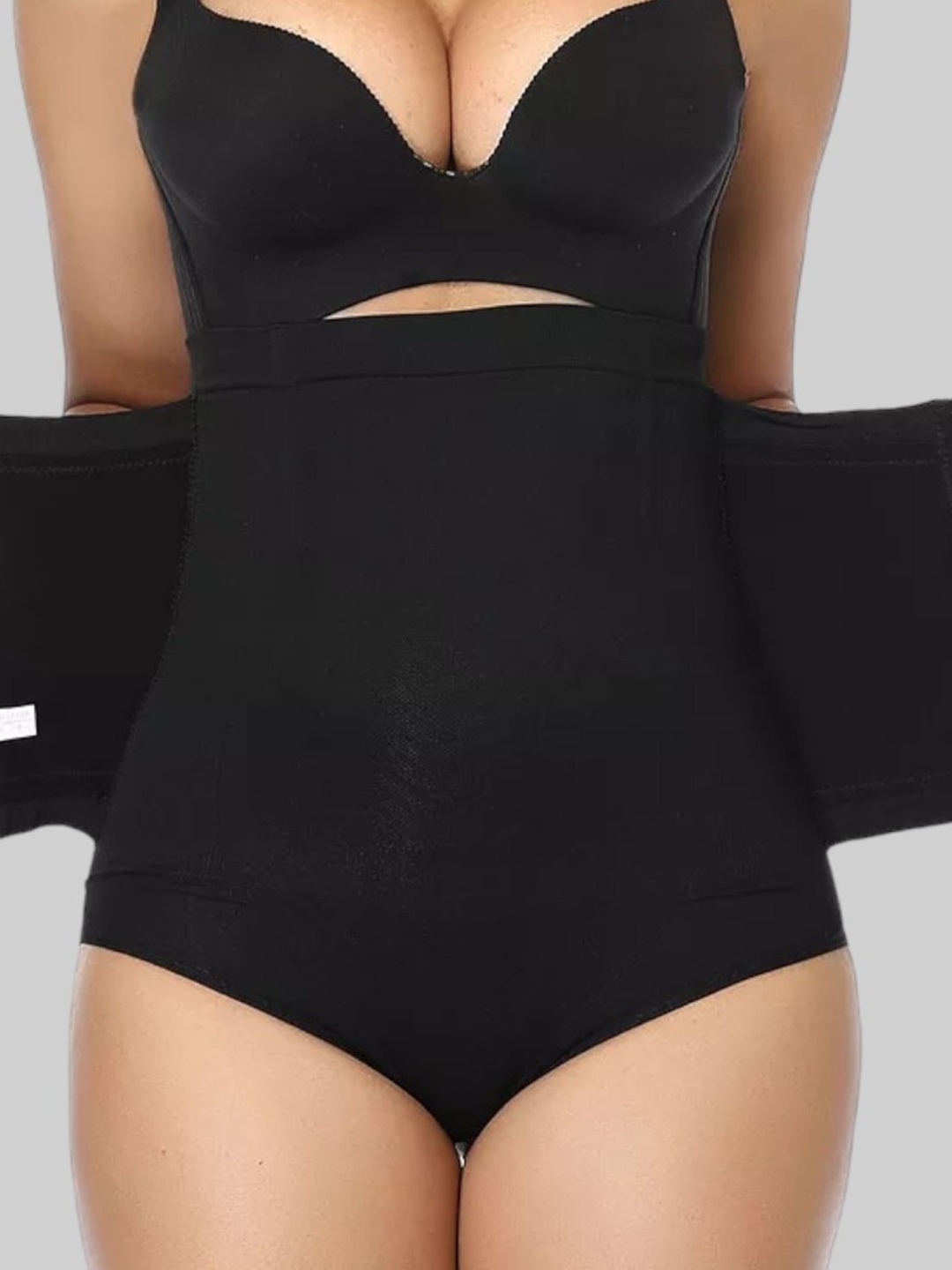 

PLUMBURY Seamless Tummy Tucker Belt Shapewear, Black
